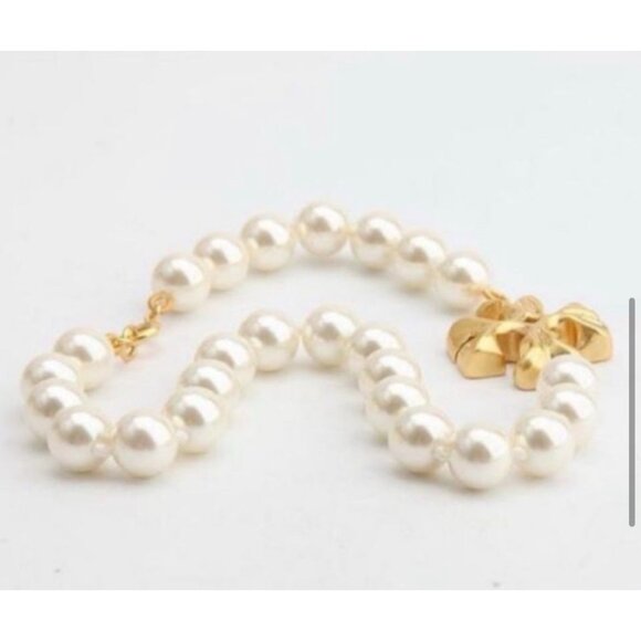 Tory Burch Roxanne Gold and Pearl Choaker Necklace - Picture 2 of 5